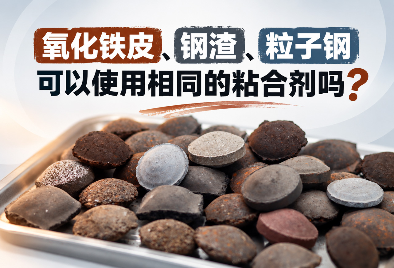 氧化铁皮、钢渣、粒子钢可以使用相同的粘合剂吗？