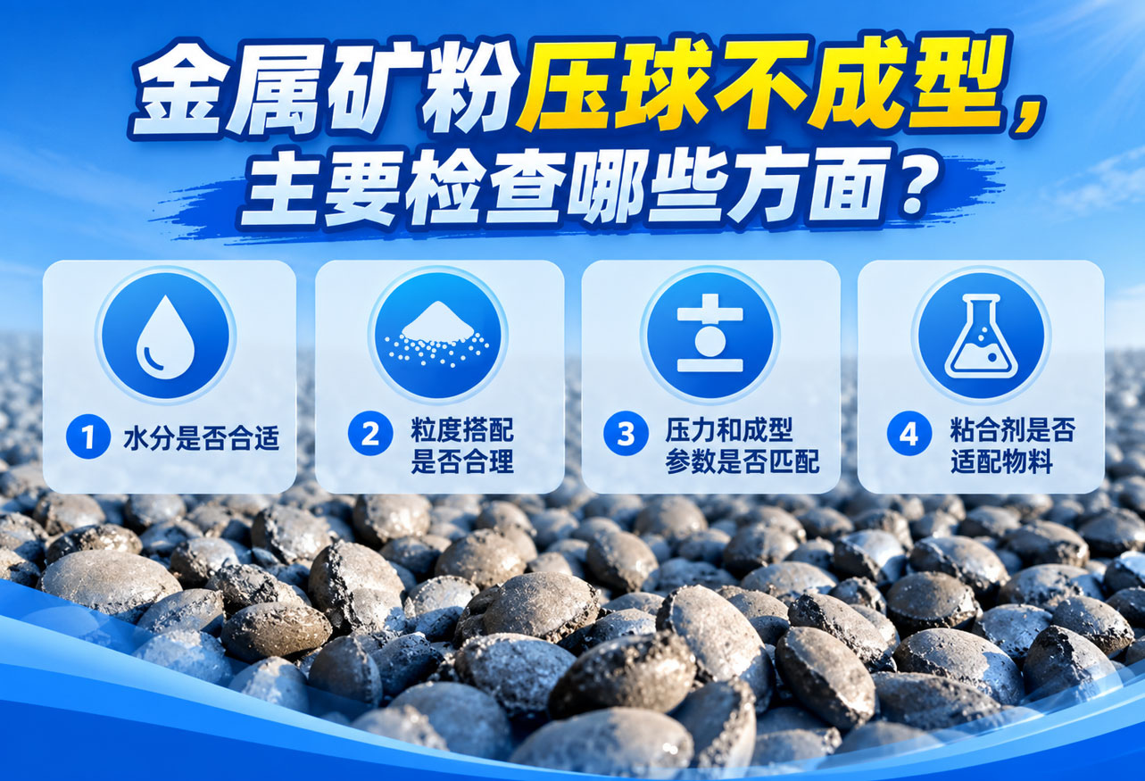 金属矿粉压球不成型是什么原因？